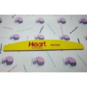 Пилка для ногтей HEART Yellow 180/240 HALF/ПОЛУКРУГ
