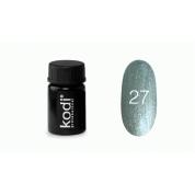 Кольорова гель фарба для дизайну нігтів Kodi Professional №27 сріблястий, 4мл