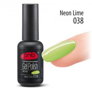 Гель-лак PNB №038 neon lime (неоновый лайм) 8 мл.