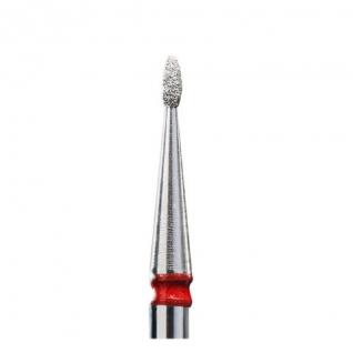 Насадка для манікюру алмазна фреза Staleks нирка закруглена червона діаметр 1,2 мм / FA50R012/3K робоча частина 3 мм