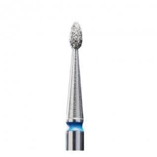 Насадка для манікюру алмазна фреза Staleks нирка закруглена синя діаметр 1,6 мм / FA50B016/3.4K робоча частина 3,4 мм