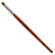 Mileo Кисть для геля ровная плоская №8 коричневая ручка