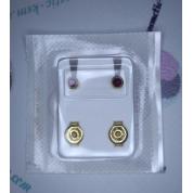 Сережки середні M, завальцьовані золото, камінь гранат, R201Y Studex для вух, пусети, медичні