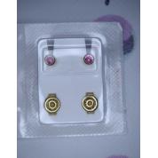 Сережки середні M, завальцьовані золото, камінь троянда, R210Y Studex для вух, пусети, медичні
