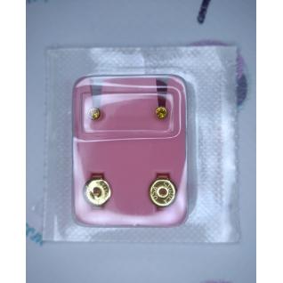 Сережки міні S, завальцьовані золото, камінь топаз, M211Y Studex для вух, пусети, медичні