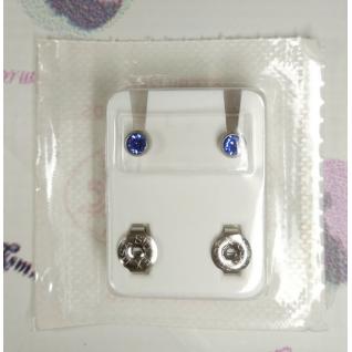 Сережки середні M, завальцьовані срібло, камінь сапфір Studex для вух, пусети, медичні