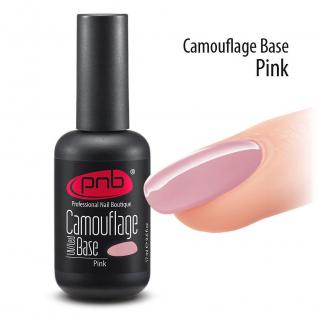База для гель-лака PNB Camouflage base Pink 17 мл., розовая камуфлирующая