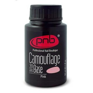 База для гель-лаку PNB Camouflage base Pink 30 мл., рожева камуфлююча