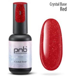 База для гель-лаку PNB, 8 мл., світловідбивна, червона Crystal Base