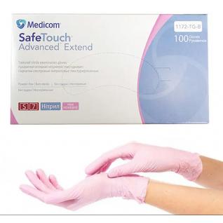 Рукавички нітрілові Medicom Safetouch Extended Pink, рожеві, розмір S, арт. 1172-TG-B