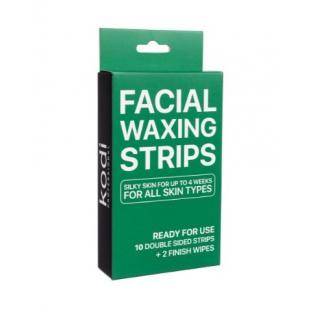 Воскові смужки для обличчя Facial waxing strips (10 двосторонніх смужок+2 фінішні серветки) Kodi