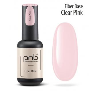 База для гель-лака PNB Fiber Clear Pink, 8 мл., Файбер база прозрачно-розовая