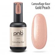 База для гель-лака PNB Camouflage base Gold Peach 17мл, золотисто-персиковая