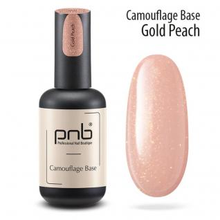 База для гель-лака PNB Camouflage base Gold Peach 17мл, золотисто-персиковая