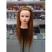 Голова-манекен шатен с искусственными волосами (гофре) Длина: 50-60см с штативом напольным