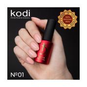 Камуфлююча база для нігтів Kodi Cover Base Gel 01 персиковий відтінок, 7мл