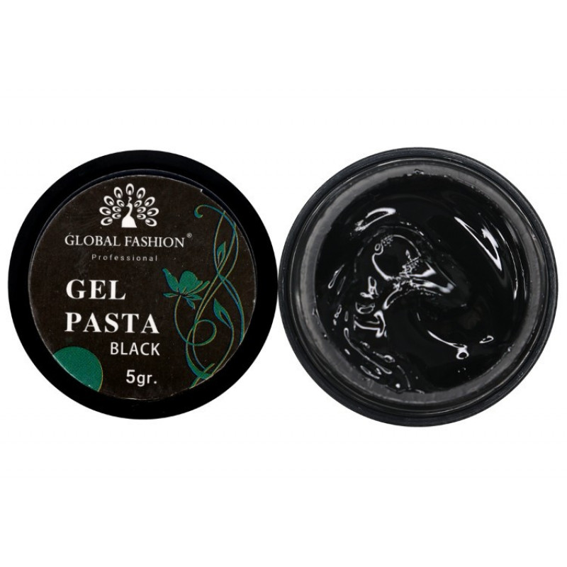 Гель паста для дизайну Global Fashion колір чорний Gel Pasta Royal Black 5 гр.